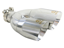 Load image into Gallery viewer, aFe Takeda 2.5in 304 Stainless Steel Clamp-on Exhaust Tip Drivers Side 2.5in Inlet 4inDual- Polished
