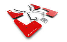 Load image into Gallery viewer, Rally Armor 2009-11 Ford Focus MK2 RS Red Mud Flap White Logo
