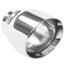 Load image into Gallery viewer, MagnaFlow Tip Stainless Double Wall Round Single Outlet Polished 4.5in DIA 2.5in Inlet 5.75in Length
