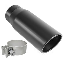 Load image into Gallery viewer, MagnaFlow Tip Black Coated  w/ Clamp Single Wall Round Outlet 4in Diameter 3in Inlet 12in Length
