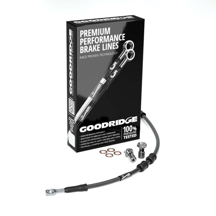 Goodridge 2008 HD FLHT/FLHTC/FLHTCU/FLHX (w/ABS) +4in Front Brake Line Kit - Black