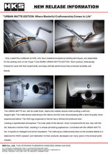 Load image into Gallery viewer, HKS 99-02 Nissan Skyline GT-R GF-BNR34 RB26DETT URBAN MATTE Edition Super Turbo Muffler

