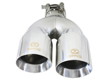 Load image into Gallery viewer, aFe Takeda 2.5in 304 Stainless Steel Clamp-on Exhaust Tip Drivers Side 2.5in Inlet 4inDual- Polished
