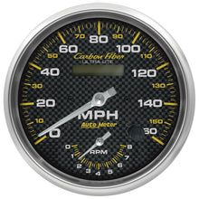 Load image into Gallery viewer, AutoMeter 160mph &amp; 8k RPM Electirc Program 5in. Carbon Fiber Gauge Tach/Speedo

