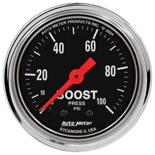 Load image into Gallery viewer, AutoMeter Gauge Boost 2-1/16in. 100 PSI Mechanical Traditional Chrome
