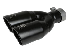 Load image into Gallery viewer, aFe Takeda 304 Stainless Steel Clamp-on Exhaust Tip Black 2-1/2ininlet x 3-1/2in Outlet X 12in L
