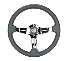 Load image into Gallery viewer, NRG Light Weight Gaming Steering Wheel - 350mm 3 Black Chrome Spokes Perforated Leather
