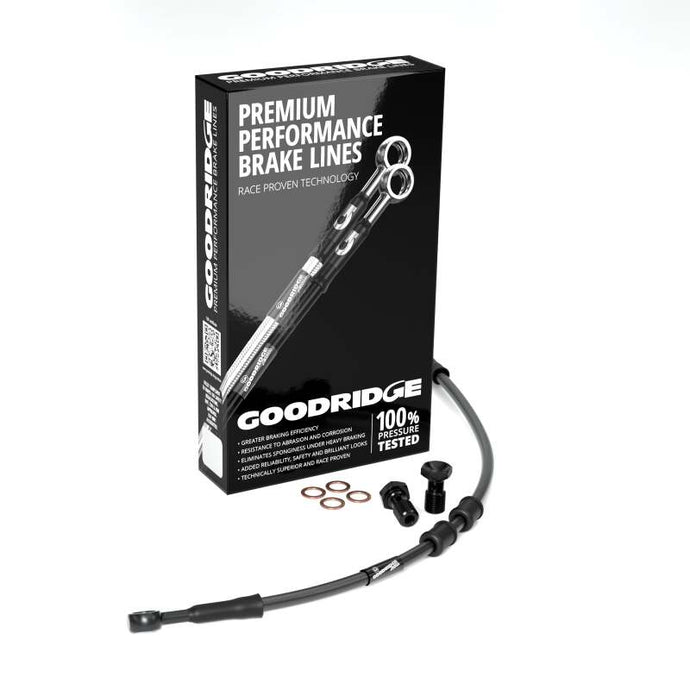 Goodridge 14-15 HD FXDBP/FXDC (w/ABS) +2in Front Brake Line Kit - Black