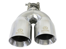 Load image into Gallery viewer, aFe Takeda 2.5in 304 Stainless Steel Clamp-on Tip Passenger Side 2.5in Inlet 4inDual - Polished

