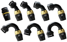 Load image into Gallery viewer, GReddy AN16 60 DEGREE HOSE END SWIVEL BLACK/GOLD ANODIZED
