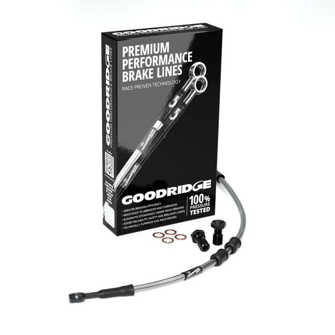 Goodridge 11-14 HD FLSTC Heritage CL (w/ABS) -4in Front Brake Line Kit - Clear