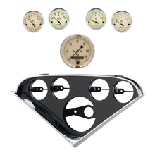 Load image into Gallery viewer, Autometer Antique Beige Direct Fit Dash Kit 55-56 Chevrolet (1 x 3-3/8in. / 4 x 2-1/16in.)
